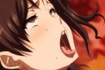 1girl aheago ahegao animated animated_gif blush brown_eyes brown_hair close-up drooling face female fucked_silly fumika_reisenbach moaning open_mouth pandra rolling_eyes saliva saliva_trail sex shinkyoku_no_grimoire solo sweat tongue tongue_out 