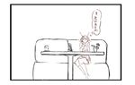  comic couch cup glasses hands_on_own_cheeks hands_on_own_face headgear kantai_collection kneehighs looking_up michimoyo monochrome mutsu_(kantai_collection) phone pleated_skirt short_hair sitting sketch skirt sleeveless solo table translation_request yunomi 