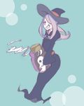  1girl bottle female grin hair_over_one_eye hat highres little_witch_academia long_hair poison red_eyes smile solo sucy_manbabalan witch witch_hat 