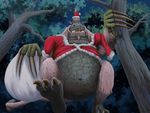  capcom christmas claws congalala fat gadowiiru monster monster_hunter no_humans santa_costume santa_suit tail torn_clothes 