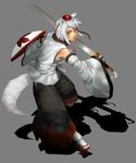  bad_id bad_pixiv_id geta hat highres inubashiri_momiji solo sword tengu-geta th-69 tokin_hat touhou weapon 
