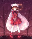  animal_hood bad_id bad_pixiv_id brown_hair cat_hood final_fantasy final_fantasy_iii hood red_eyes robe smile solo staff star white_mage yakka 