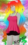  female girl girl_rainbow_hot music rainbow rainbow_effect 