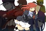  3girls amakusa_juuza book everyone frederica_bernkastel garter_belt hair_bobbles hair_ornament kl mammon multiple_boys multiple_girls sakutarou skirt stakes_of_purgatory thighhighs twintails umineko_no_naku_koro_ni ushiromiya_ange zettai_ryouiki 