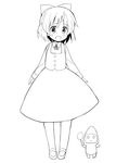  bad_id bad_twitter_id bow child dress glastonbury1966 greyscale hair_bow highres lineart mary_janes monochrome no_nose open_mouth ribbon sanya_v_litvyak shoes short_hair simple_background solo strike_witches tonttu white_background world_witches_series younger 