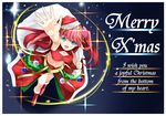  :d armlet blue_eyes boots breasts christmas christmas_ornaments cleavage cleavage_cutout english from_above fur_boots fur_trim gochiwa groin hair_ornament hair_tubes hat heart heart_hair_ornament highres light_particles long_hair medium_breasts merry_christmas navel open_mouth pink_hair puzzle_&amp;_dragons red_footwear red_skirt santa_boots santa_costume santa_hat skirt smile solo tiara two_side_up venus_(p&amp;d) 