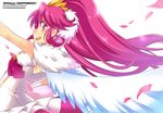  aino_megumi brooch colored_eyelashes cure_lovely earrings happinesscharge_precure! jewelry katsuma_rei long_hair magical_girl petals pink_eyes pink_hair ponytail precure profile skirt smile solo super_happiness_lovely white_background white_wings wide_ponytail wings 