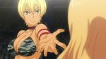  10s animated animated_gif bikini bikini_top bouncing_breasts breasts cleavage female large_breasts mito_ikumi shokugeki_no_souma short_hair swimsuit tan_skin 