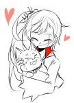  1girl blush dog hugging rwby weiss_schnee welsh_corgi zwei_(rwby) 