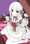  :o arm_up bad_id bad_pixiv_id bangs bare_shoulders blush bow box character_request choker cover cover_page detached_sleeves doll_joints dress flat_chest flower frilled_dress frills from_side full_body gloves hair_bow high_heels in_box in_container lolita_fashion long_hair looking_at_viewer manga_cover neck_ribbon official_art open_mouth outstretched_arm pantyhose red_flower red_rose ribbon rose sakiyo_cake shoes sidelocks sitting solo strapless strapless_dress striped very_long_hair wariza white_dress white_hair white_legwear yameru_toki_mo_sukoyaka_naru_toki_mo yellow_eyes 