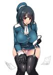  :d ascot bangs beret black_gloves black_hair black_legwear blunt_bangs breast_press breasts curvy dress dropping eyebrows_visible_through_hair feet_out_of_frame garter_straps gloves hand_on_own_thigh hat huge_breasts ishimiso_(ishimura) kantai_collection knees_together_feet_apart leaning_forward looking_at_viewer medium_hair microskirt military military_uniform open_mouth pages panties pantyshot pantyshot_(standing) paper paper_stack red_eyes short_dress sideways_glance simple_background skindentation skirt smile solo standing takao_(kantai_collection) taut_clothes thick_thighs thighhighs thighs underwear uniform white_background white_panties 