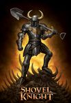  absurdres armor daniel_warren full_armor helmet highres horns knight male_focus pauldrons realistic shovel shovel_knight shovel_knight_(character) skeleton skull solo 