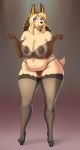  2018 anthro big_breasts blush breasts canid canine canis clothed clothing dripdry ear_piercing female footwear fur hair high_heels huge_breasts ipan jackal legwear lingerie long_hair mammal multicolored_hair navel nipples open_mouth piercing pussy sheer_clothing shoes skimpy slightly_chubby solo standing stockings tan_fur thick_thighs thigh_highs translucent transparent_clothing two_tone_hair undressing voluptuous wide_hips 
