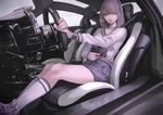  brown_eyes brown_hair car car_interior cigarette ground_vehicle gun hairband handgun koh_(minagi_kou) laser_sight md5_mismatch motor_vehicle mouth_hold original pagani pagani_huayra short_hair shorts sitting socks solo v-neck walther walther_p99 watch weapon white_legwear wristwatch 