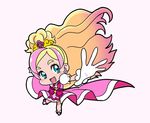  :d aqua_eyes bakusai blonde_hair bow chibi cure_flora full_body gloves go!_princess_precure gradient_hair haruno_haruka long_hair magical_girl multicolored_hair open_mouth pink_bow pink_hair pink_skirt precure shoes skirt smile solo streaked_hair two-tone_hair white_background 