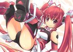  &gt;:) 1girl ass bodysuit crotch genderswap legs_up looking_at_viewer mitsuka_souji ore_twintail_ni_narimasu red_eyes red_hair small_breasts solo srwsrx_(gp03dsrx) tail_red tailred twintails 