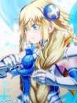  armor armored_dress blonde_hair blue_eyes blush braid cutting_hair dress gauntlets hair_ornament holding holding_sword holding_weapon long_hair puzzle_&amp;_dragons severed_hair single_braid solo sword tears twin_braids twitter_username valkyrie_(p&amp;d) water_valkyrie_(p&amp;d) weapon yamanashi_taiki 