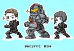  1girl bob_cut bodysuit chibi drivesuit gipsy_danger mako_mori mecha pacific_rim raleigh_becket sparkle wachiko 