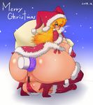  2014 anal anal_insertion anal_object_insertion artist_request ass bar_censor blush boots breasts censored character_request christmas copyright_request date english from_behind full-package_futanari futanari high_heels huge_ass huge_breasts huge_penis kimuchibantyou looking_back object_insertion penis penis_ornament pussy santa_costume sideboob squatting testicles text thigh_boots thighhighs thong vibrator 