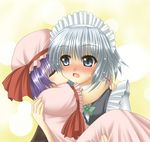  izayoi_sakuya kagura_chitose multiple_girls purple_hair remilia_scarlet silver_eyes silver_hair touhou 