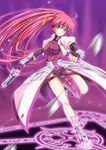  arm_guards blue_eyes cropped_jacket fingerless_gloves gloves hair_ribbon jacket levantine long_hair lyrical_nanoha magic_circle magical_girl mahou_shoujo_lyrical_nanoha mahou_shoujo_lyrical_nanoha_a's non-web_source open_clothes open_jacket pink_hair ponytail ribbon signum solo sword waist_cape weapon whip whip_sword 