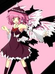  animal_ears bad_id bad_pixiv_id bare_shoulders blush detached_sleeves hat mystia_lorelei open_mouth pink_eyes pink_hair short_hair solo touhou urimono wings 
