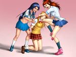  beating fight fighting highres knee_strike knee_to_the_face multiple_girls violence 
