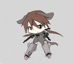  animal_ears bad_id bad_pixiv_id brown_eyes brown_hair chibi dog_ears dog_tail dual_wielding gertrud_barkhorn gun holding long_hair lowres machine_gun mg42 military military_uniform panties shiratama_(hockey) silver_background simple_background solo strike_witches striker_unit tail twintails underwear uniform weapon world_witches_series 