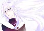  gekkouin_nio glasses long_hair nousan older purple_eyes ran_to_haiiro_no_sekai solo white_hair 