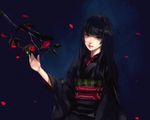  black_hair hime_cut japanese_clothes kimono long_hair original porigon solo 