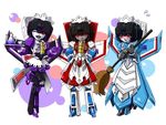  blush broom dress maid mecha skywarp starscream tea_cup teacup thundercracker transformers 