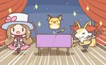  &gt;_&lt; &lt;3 2016 braixen clothed clothing group human mammal nintendo one_eye_closed pok&eacute;mon pok&eacute;mon_(species) raichu rairai-no26-chu video_games wink 