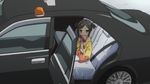  1girl animated animated_gif black_hair blue_eyes blush car hentai_ouji_to_warawanai_neko. looking_at_viewer motor_vehicle taxi tsutsukakushi_tsukiko 