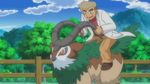  1boy animated animated_gif gogoat ookido_yukinari pokemon pokemon_(anime) 