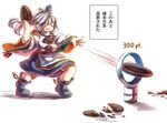  bladeless_fan bowl dyson hat japanese_clothes kariginu koto_inari mononobe_no_futo open_mouth plate ponytail ribbon short_hair silver_hair skirt smile solo tate_eboshi they_had_lots_of_sex_afterwards touhou translated 