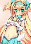  :o blazblue blonde_hair blush gloves godharo1 green_eyes heart heart-shaped_pupils long_hair looking_at_viewer navel open_mouth platinum_the_trinity shirt_lift skirt smile solo stomach symbol-shaped_pupils upper_body very_long_hair white_gloves 