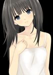  black_eyes black_hair collarbone head_tilt long_hair morina_nao original solo tank_top upper_body 