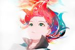  air_bubble bad_id bad_pixiv_id bubble caustics green_eyes inazuma_eleven inazuma_eleven_(series) kiyama_hiroto looking_up male_focus multicolored_hair parted_lips popped_collar portrait red_hair simple_background solo submerged uichi underwater 