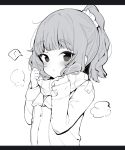  1girl akari_(raigou) borrowed_character female jacket monochrome original ponytail scarf solo winter_clothes zeru_(wisel_army) 