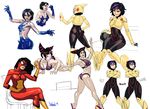  ass bags_under_eyes big_hero_6 bikini black_hair bodysuit boots breasts cleavage collage diepod drill_hair glowing glowing_eye gogo_tamago gogo_tomago han_juri helmet highlights jessica_drew knee_boots licking_lips living_clothes long_hair marvel mask multicolored_hair multiple_girls neon_trim purple_eyes purple_hair sandals short_hair sideboob sitting spider-woman street_fighter street_fighter_iv super_street_fighter_iv superhero swimsuit tekken tekken_tag_tournament_2 tongue tongue_out twin_drills unknown_(tekken) wide_hips 