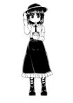  bad_id bad_pixiv_id book greyscale hat highres monochrome nanatsume necktie solo sweatdrop touhou usami_renko white_background 