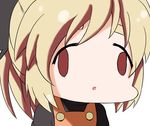  blonde_hair bow chibi ebi_193 face_of_the_people_who_sank_all_their_money_into_the_fx hair_bow kurodani_yamame parody ponytail red_eyes short_hair solo style_parody touhou 