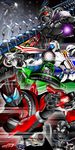  commentary drive_type-technique drive_type-wild highres kamen_rider kamen_rider_drive kamen_rider_drive_(series) kamen_rider_mach kameren machine_chaser multiple_boys proto_drive shift_car type_speed 