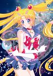  absurdres back_bow bishoujo_senshi_sailor_moon blonde_hair blue_eyes blue_sailor_collar bow choker gloves highres holding holding_wand long_hair red_bow red_choker riccardo_bacci sailor_collar sailor_moon sailor_senshi_uniform solo tsukino_usagi twintails wand white_gloves 