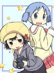  2girls cabbie_hat character_request hat multiple_girls naganohara_mio nichijou zubatto 