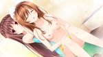  1boy 1girl areolae blush breasts crossdressing eyes_closed game_cg highres kimishima_ao long_hair mitsu_king nipples nude open_mouth otome_ga_kanaderu_koi_no_aria red_eyes trap tsukahara_izumi wet yukishiro_kotori zinno 