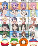  6+girls ;3 ;d ana_coppola antenna_hair armpits arms_up artist_request azumanga_daiou bangs bare_arms bare_shoulders black_hair blonde_hair blue_eyes blush brown_eyes brown_hair building chart cherry_blossoms chestnut_mouth clannad comparison crossover curly_hair day double_bun eric_cartman eyebrows_visible_through_hair fist_pump food_print fujibayashi_kyou furukawa_nagisa glasses grey_hair hair_between_eyes hair_intakes hair_ornament hands_up hidamari_sketch hiiragi_kagami hiiragi_tsukasa hiro hood hood_up hoodie ibuki_fuuko ichigo_mashimaro itou_chika izumi_konata kasuga_ayumu kenny_mccormick kyle_broflovski long_hair long_sleeves looking_back low_twintails lucky_star matsuoka_miu medium_hair mihama_chiyo miyako mizuhara_koyomi moe mole mole_under_eye mouth_hold multiple_boys multiple_girls one_eye_closed opaque_glasses open_mouth orange_hair outdoors pointing pointing_at_viewer purple_eyes purple_hair sae sakagami_tomoyo sakuragi_matsuri short_hair sky sleeveless sleeves_past_wrists smile south_park spaghetti_strap stan_marsh strawberry_print takara_miyuki takino_tomo trait_connection tree twintails wide_face x_hair_ornament yuno ||_|| 