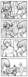  3girls 4koma bad_id bad_pixiv_id comic greyscale hakurei_reimu highres houraisan_kaguya izayoi_sakuya mannosuke monochrome morichika_rinnosuke multiple_boys multiple_girls nude police take_shinobu touhou translation_request 