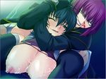  2girls asphyxiation breasts choke choke_hold choking igawa_asagi multiple_girls strangling taimanin_asagi 