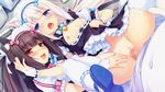  1boy 2girls animal_ears animated animated_gif bouncing_breasts breasts cat_ears censored chocola_(sayori) multiple_girls nekopara penis pov pussy sayori sex vanilla_(sayori) 